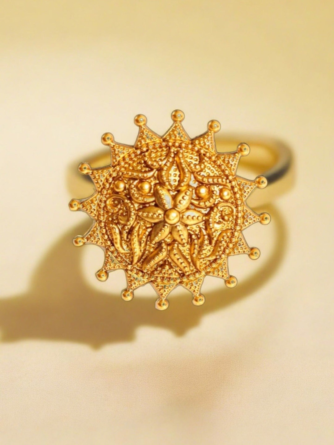 

Pihtara Jewels Gold-Plated Stone Studded Finger Ring
