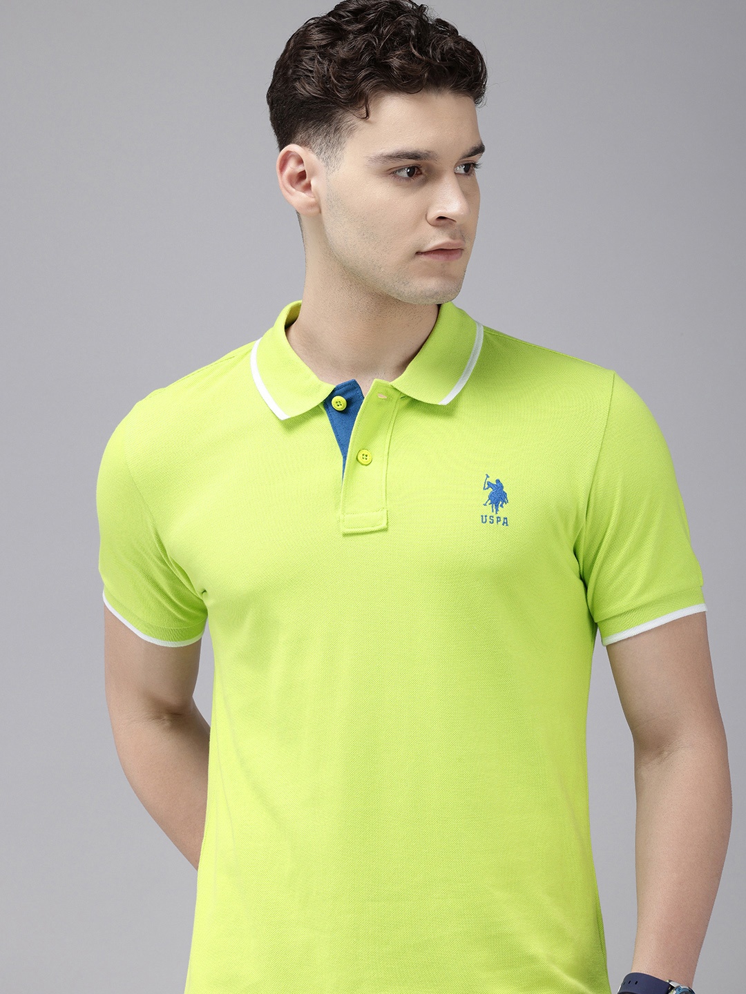 

U.S. Polo Assn. Polo Collar Pure Cotton Slim Fit T-shirt, Green