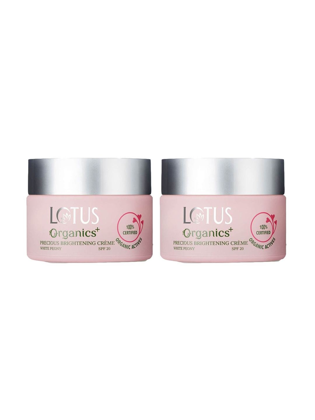 

Lotus Organics+ Set Of 2 Precious Brightening Cream - White Peony - 50 g Each, Pink