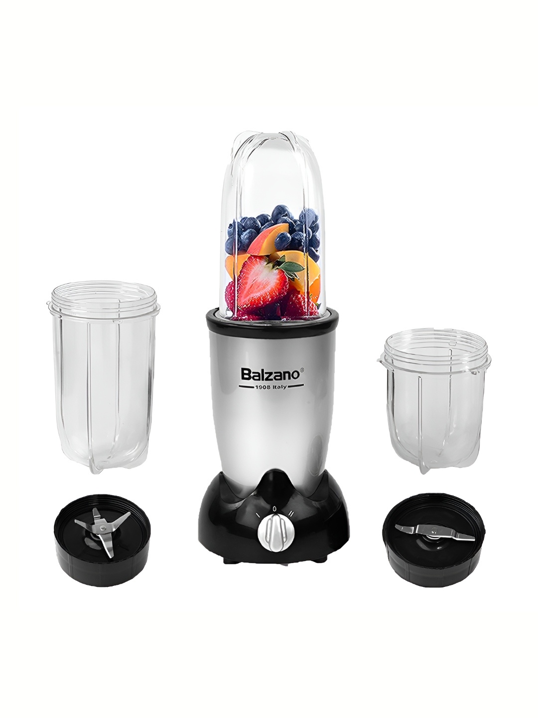 

Balzano Transparent BPA Free 3 Jar Juicer Mixer Grinder, Silver
