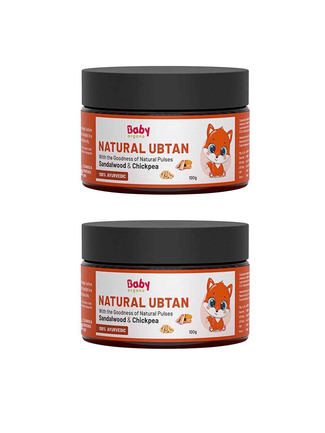 

BABYORGANO Kids Set Of 2 Ayurvedic Natural Ubtan Powder 100 g Each, Orange