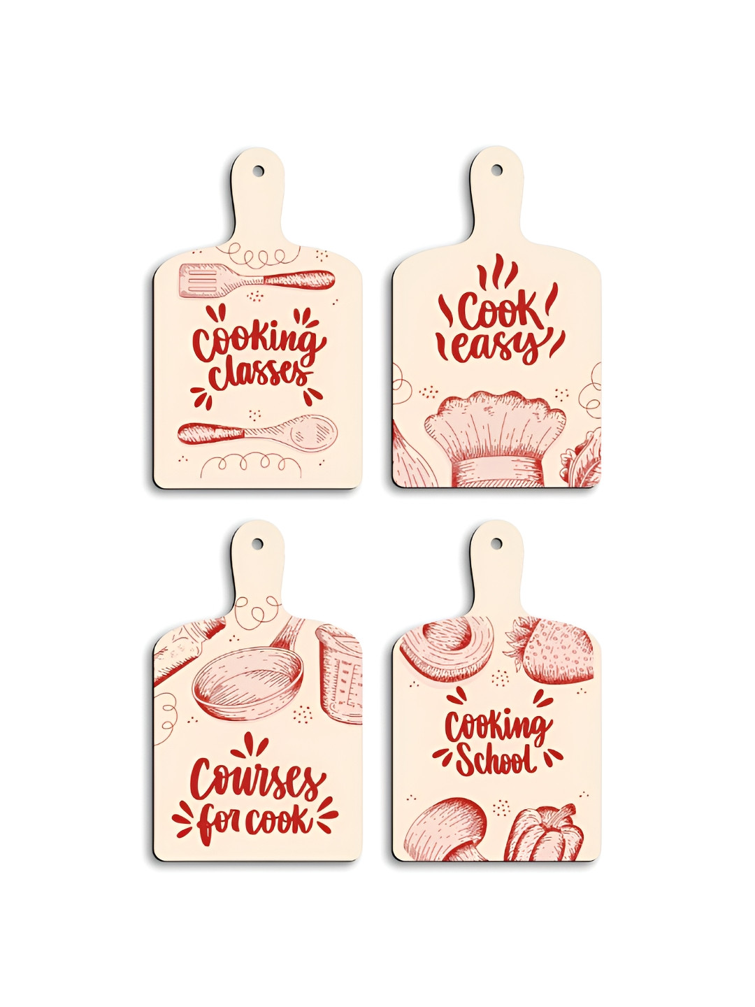 

CLAWCRAFTS Beige & Red Quotes Modern Printed Wooden Wall Decor