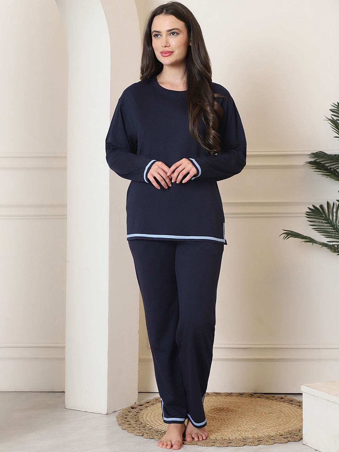 

Kanvin Women Night suit, Navy blue