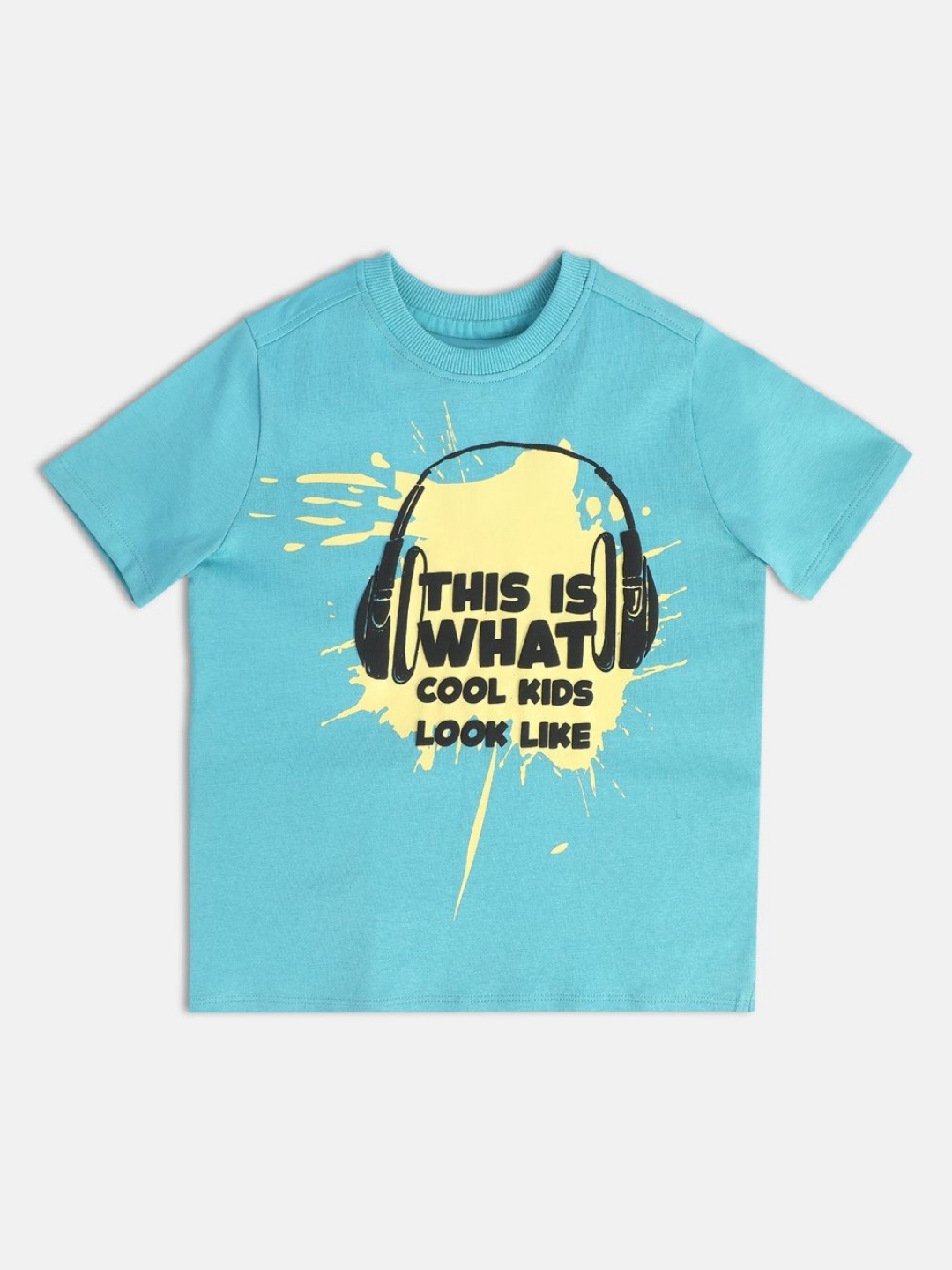 

MINI KLUB Boys Typography Printed Round Neck Cotton T-Shirt, Blue