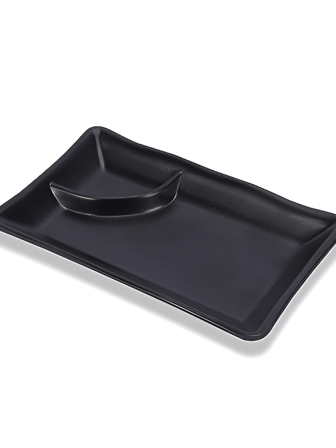 

e kysa Black Rectangular Matte Dishwasher Safe Food Platter