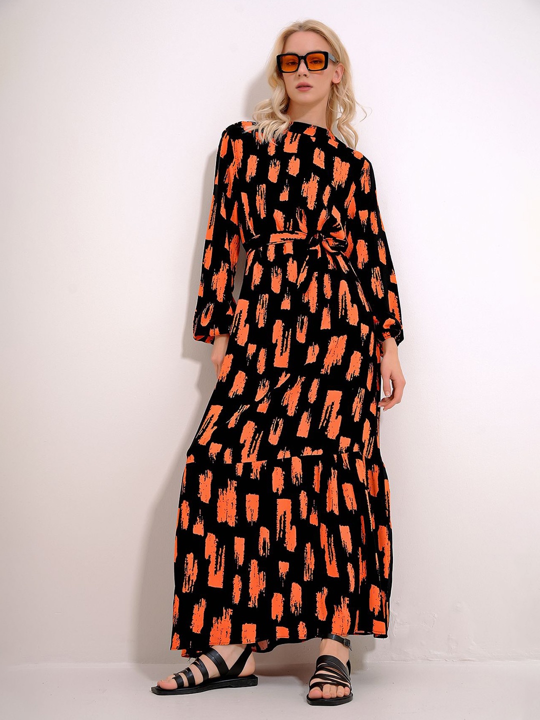 

Trend Alacati stili Print Maxi Dress, Na
