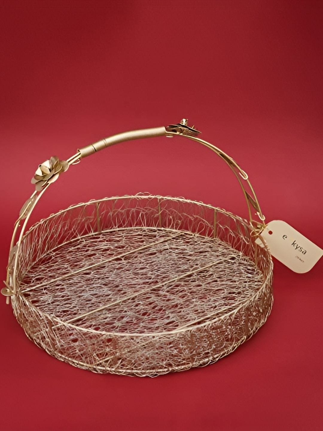 

e kysa Gold-Toned Meshwire Multipurpose Hamper Basket