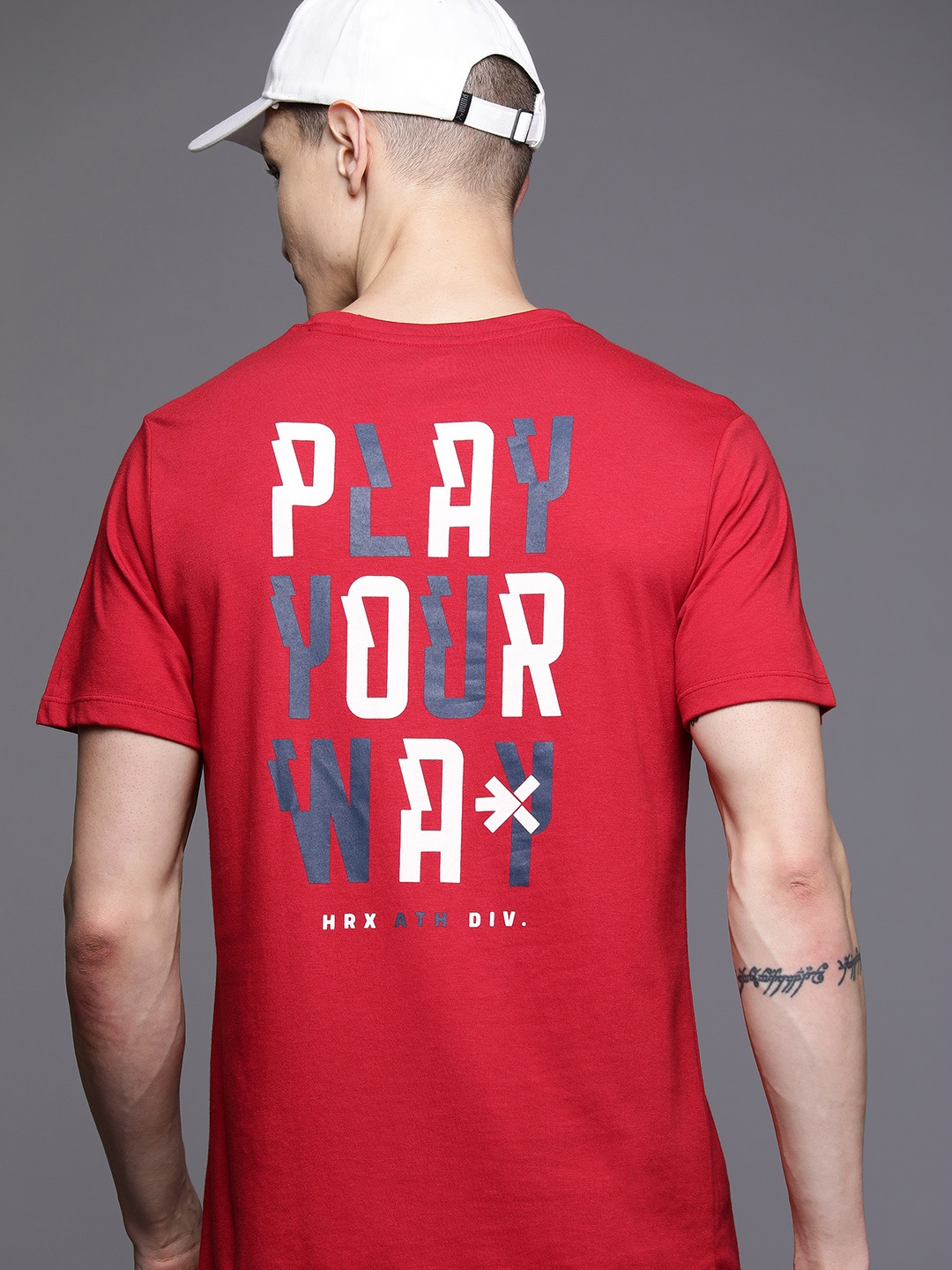 

HRX by Hrithik Roshan Typography Printed Round Neck T-shirt, Red