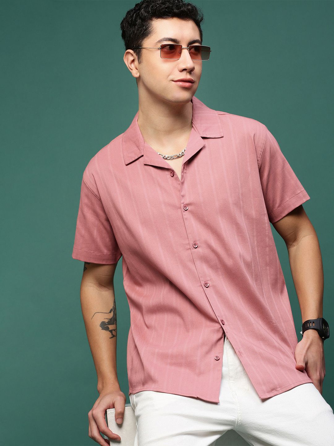 

SHOWOFF Men Standard Opaque Casual Shirt, Mauve