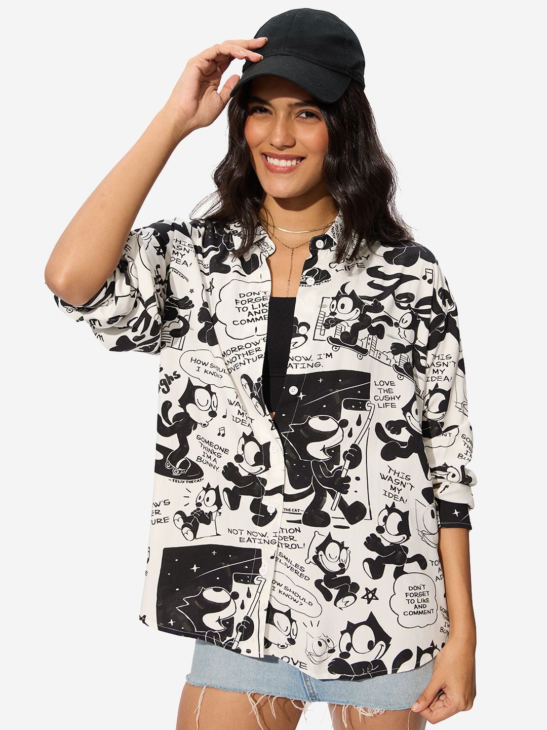 

The Souled Store Women Opaque Printed Casual Shirt, White