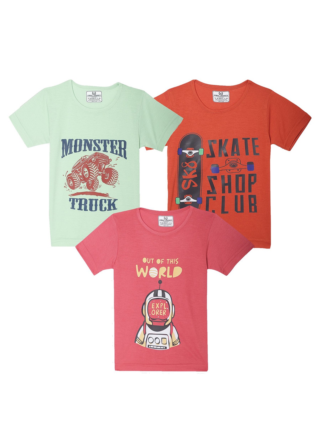 

MACK JONNEY Kids Typography 3 Printed T-shirt, Multi