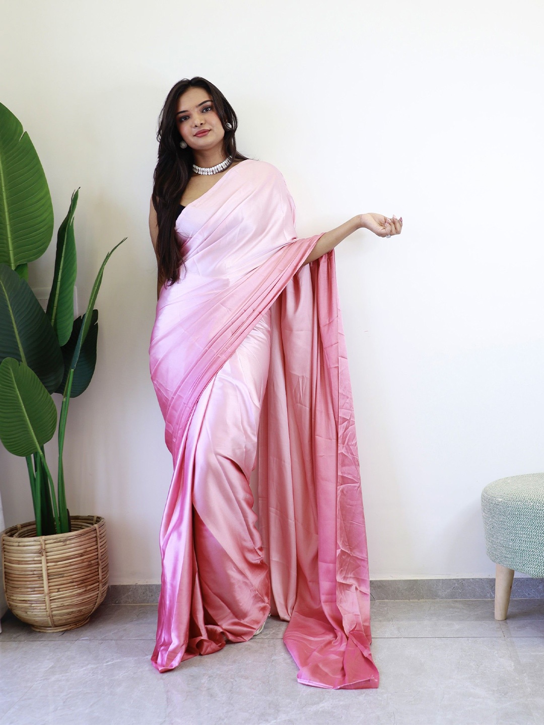 

Panzora Ombre Ready to Wear Saree, Pink