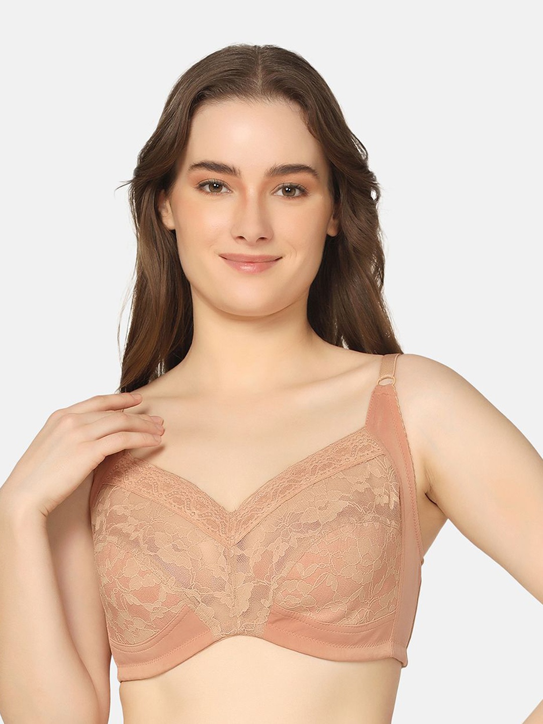 

Da Intimo Women Full Coverage Non Padded Minimizer Bra, Beige