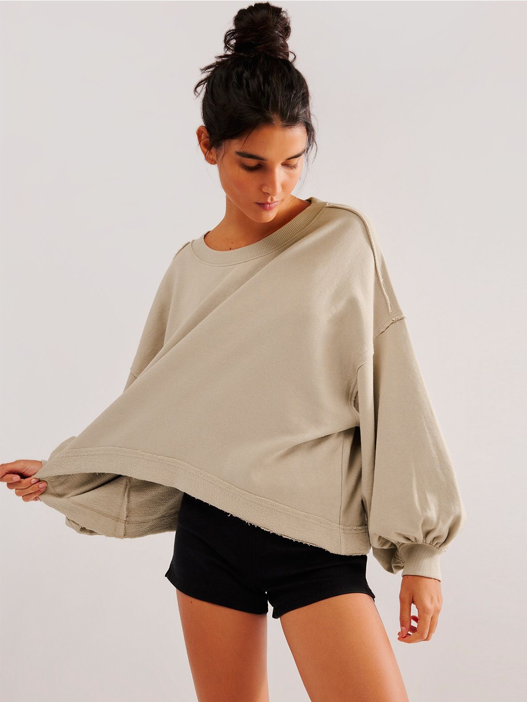 

HERE&NOW Women Sweatshirt, Beige