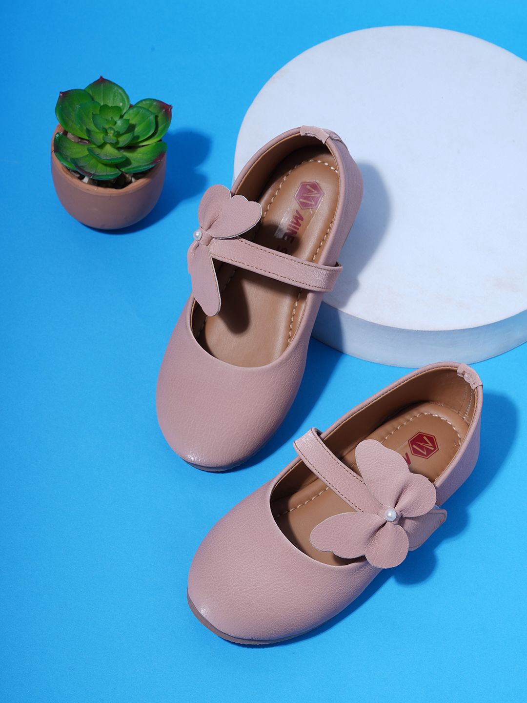 

Minesole Girls Ballerina Casual Flat shoes, Peach