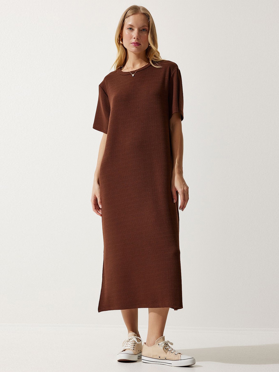 

Happiness istanbul A-Line Short Sleeves Midi Dress, Na