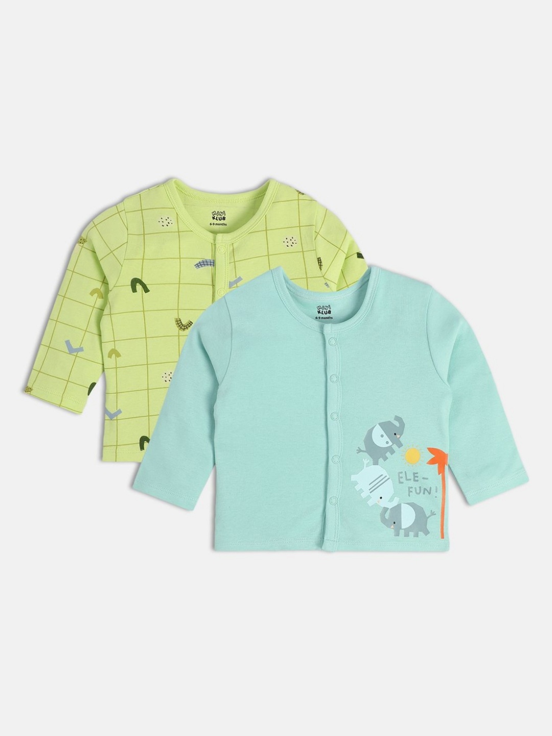 

MINI KLUB Boys Floral 2 Printed Pockets T-shirt, Green