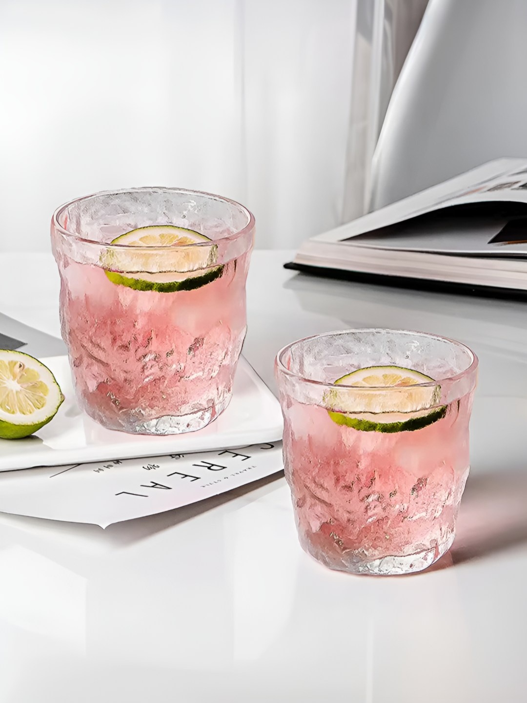 

UMAI Transparent 2 Pieces Textured Whisky Glasses- 270 ml Each