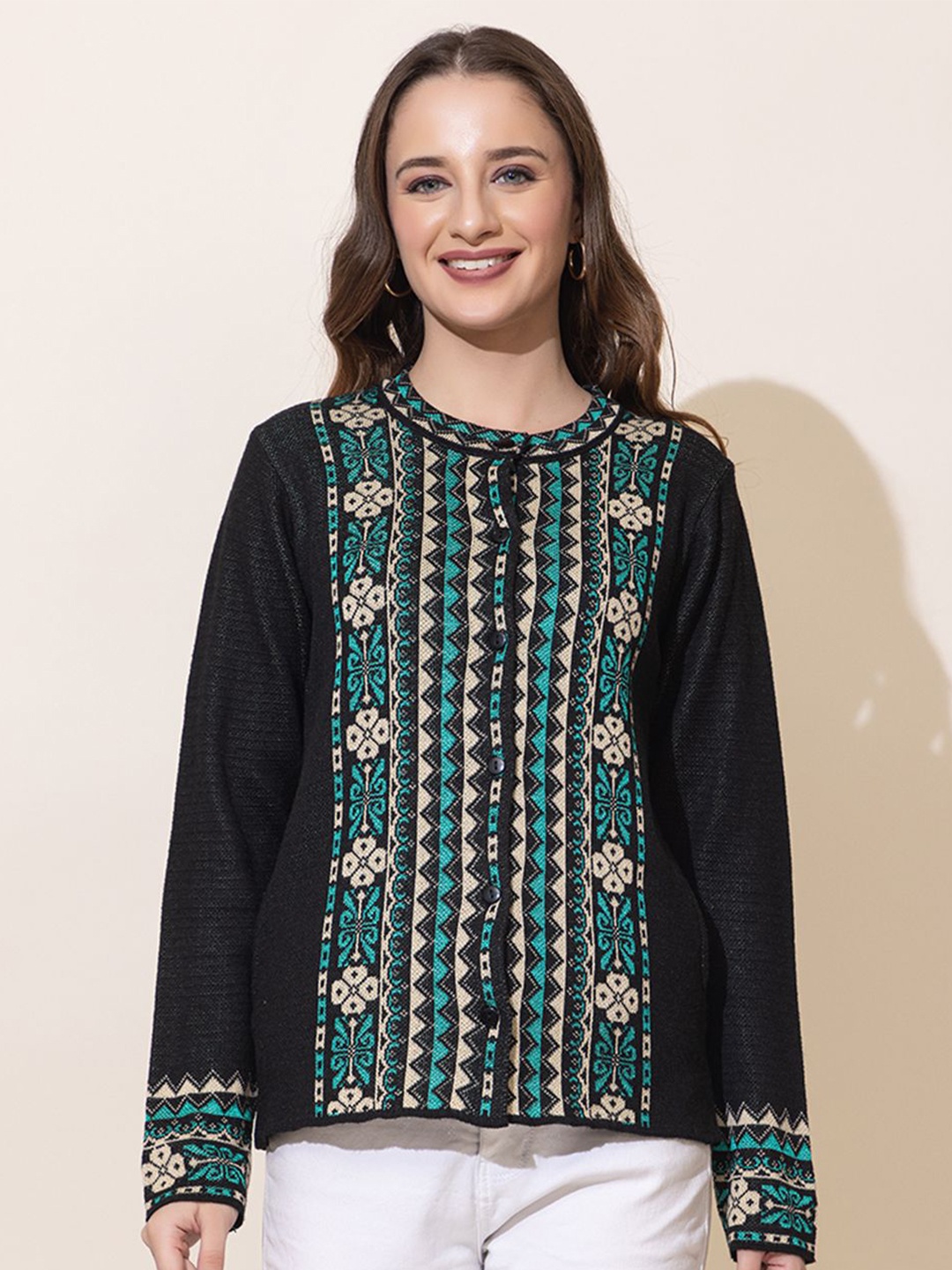 

Anouk Women Floral Cardigan, Black