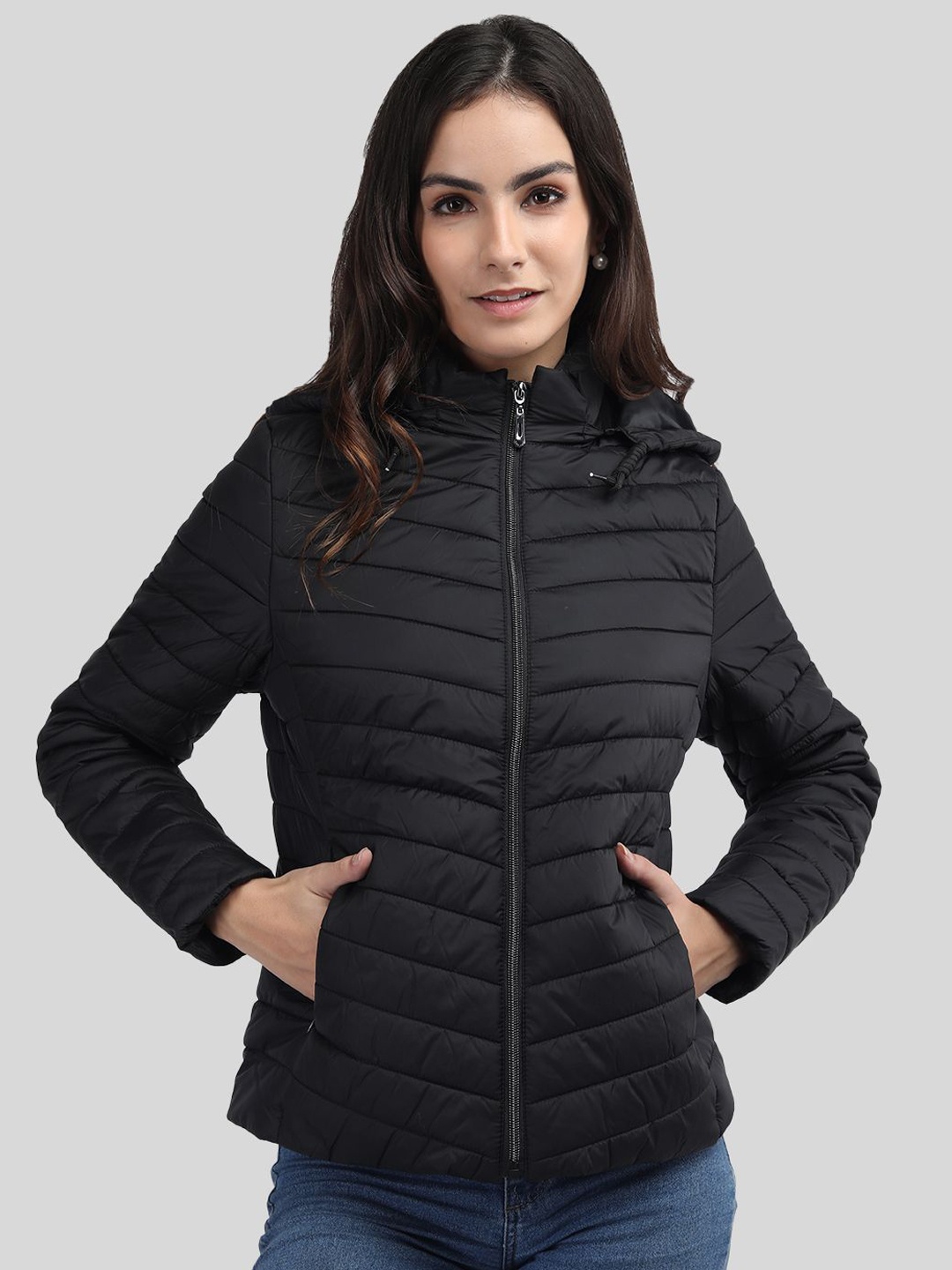 

LURE URBAN Women Outdoor Puffer Jacket, Black