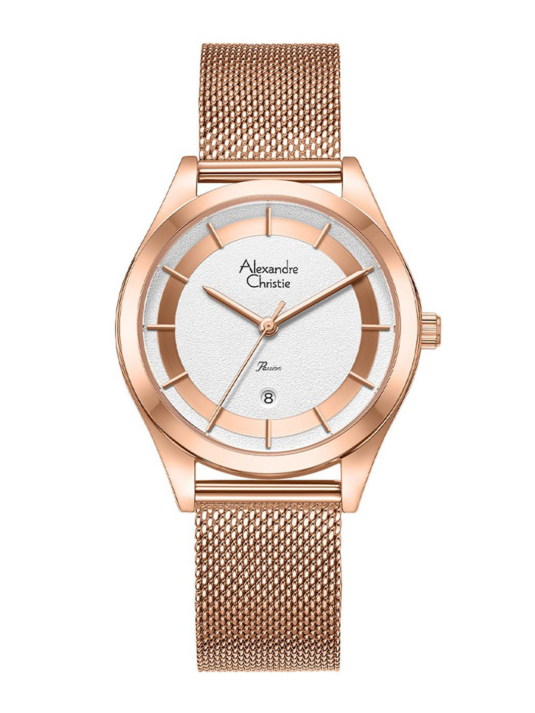 

Alexandre Christie Women Dial & Stainless Steel Bracelet Style Straps Analogue Watch 2B43LDBRGSL, Rose gold