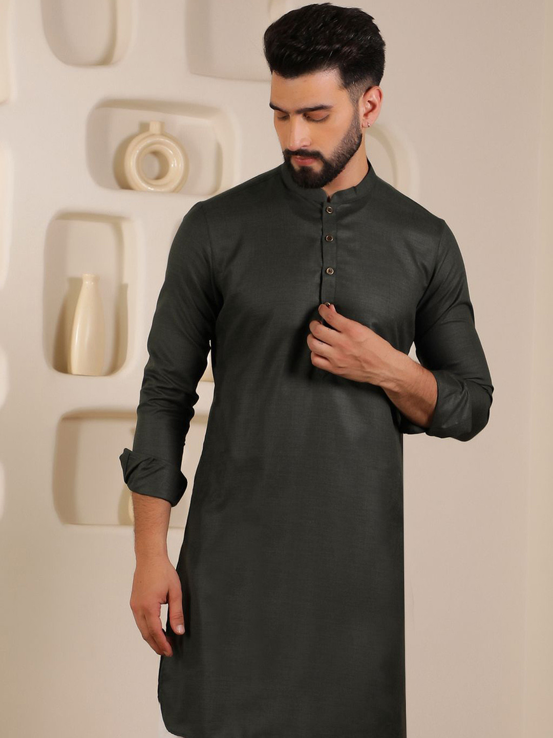 

Anouk Men Kurta, Green