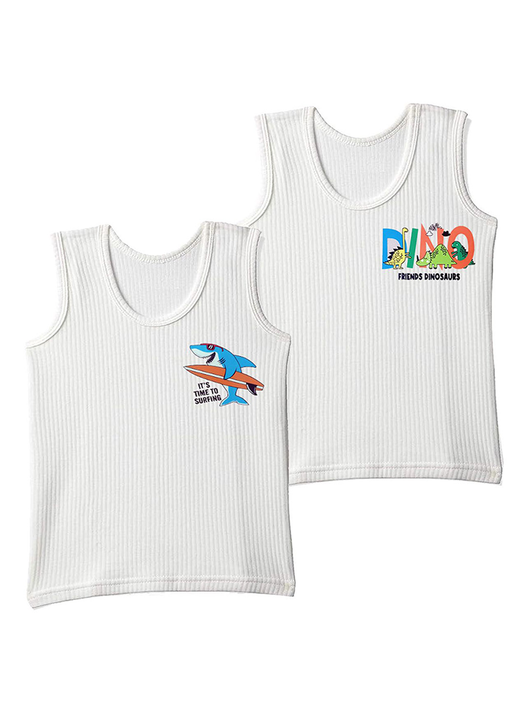 

BAESD Boys Printed Cotton Thermal Tops, Off white