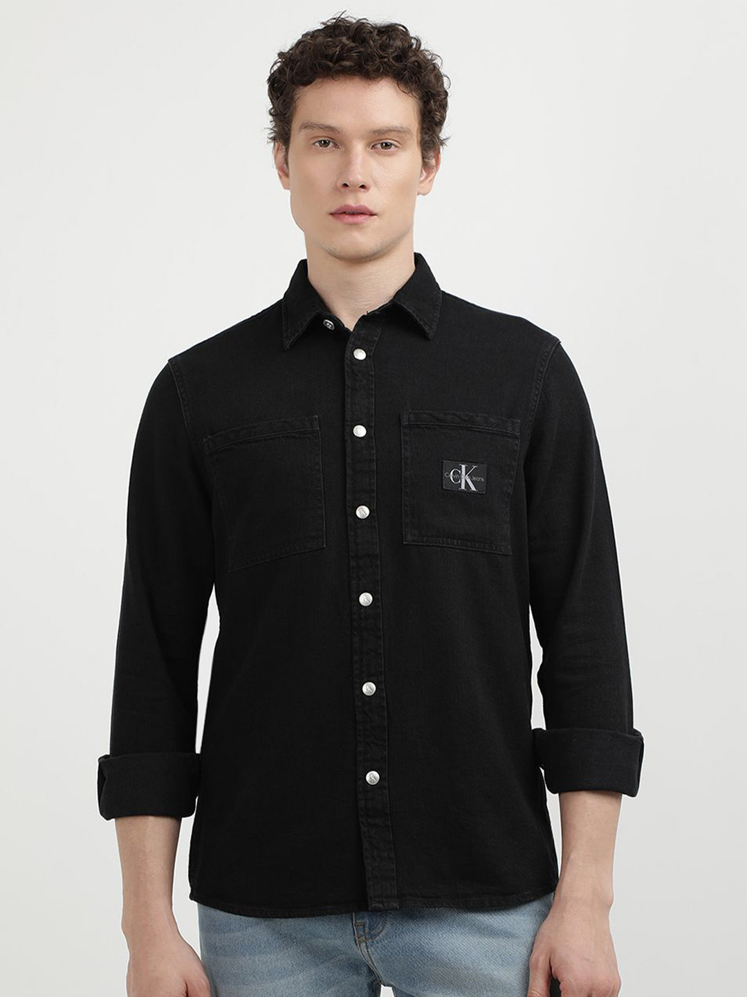 

Calvin Klein Jeans Men Opaque Casual Shirt, Blue