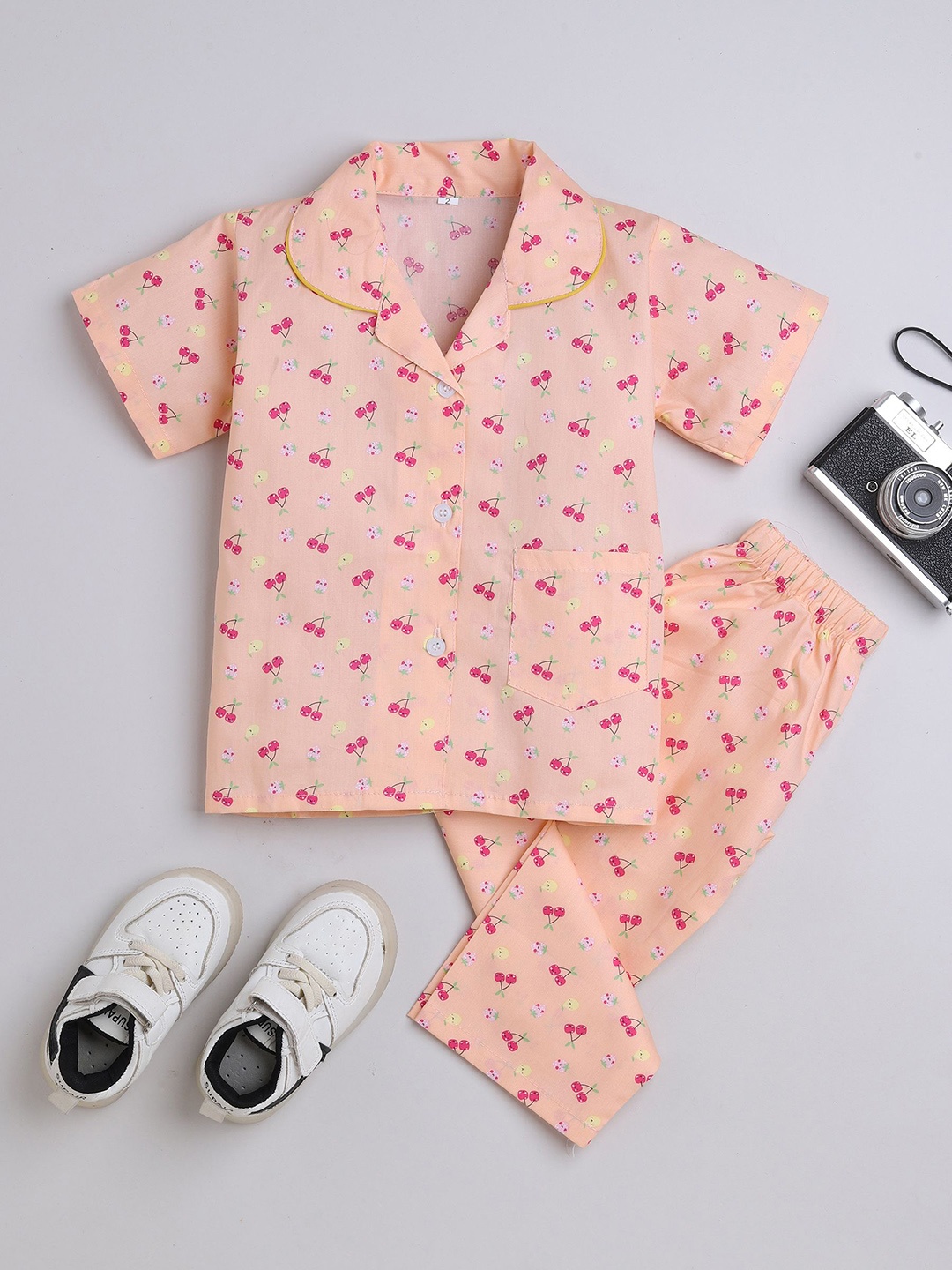 

The Magic Wand Boys Printed Night suit, Peach