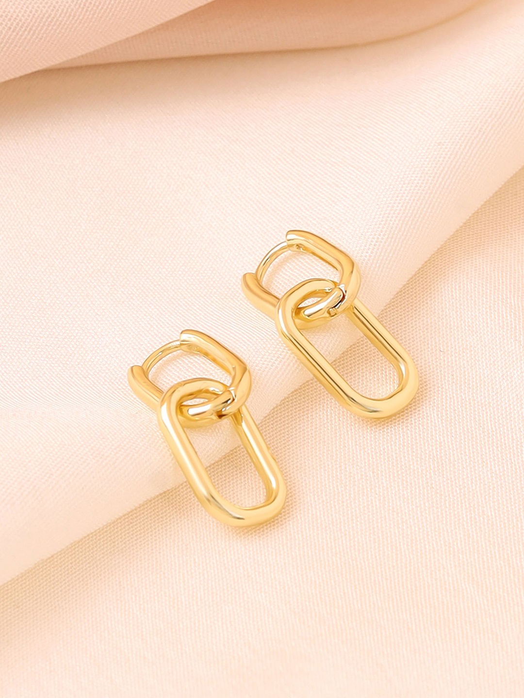 

Yellow Chimes Gold-Plated Link Chain Drop Earrings