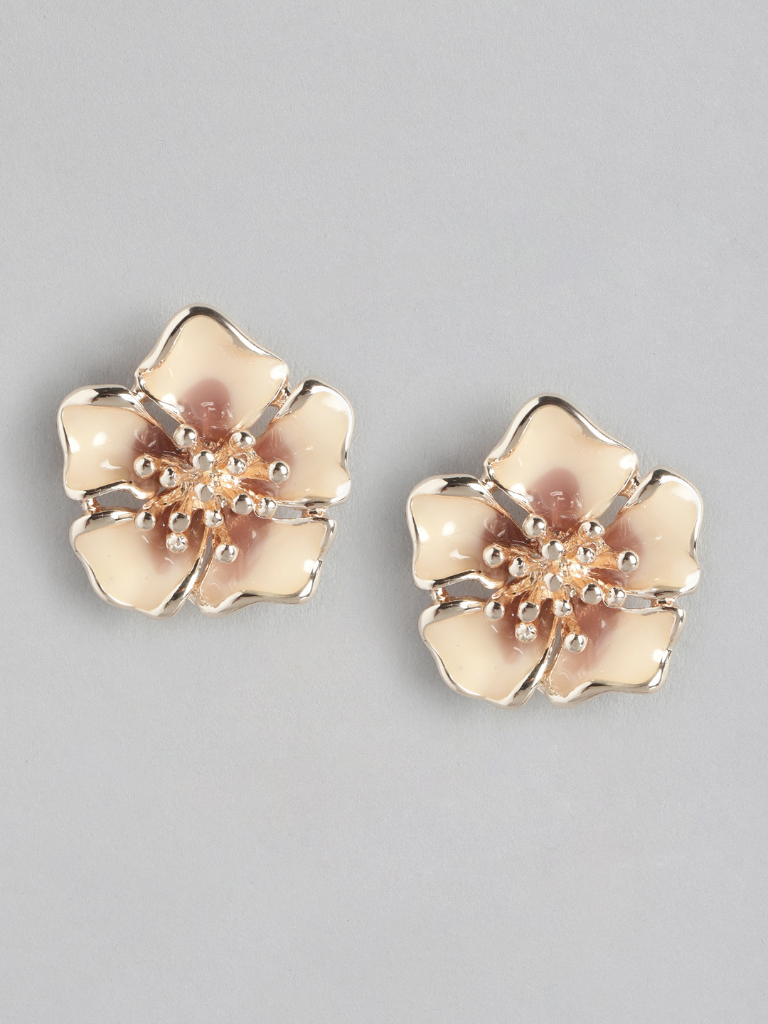 

Forever New Elly Enamel Flower Earrings, Peach