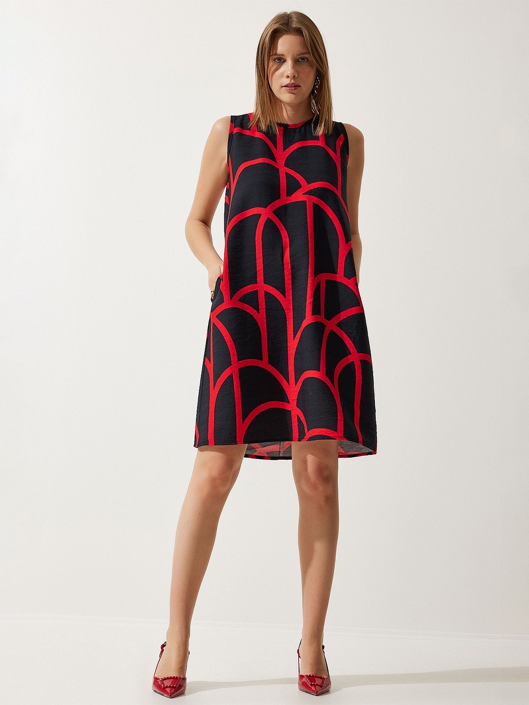 

Happiness istanbul Print A-Line Dress, Orange