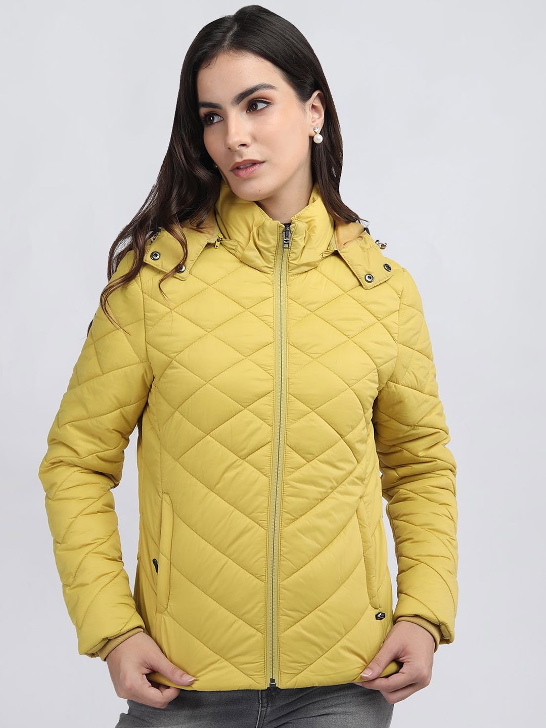 

LURE URBAN Women Outdoor Puffer Jacket, Yellow