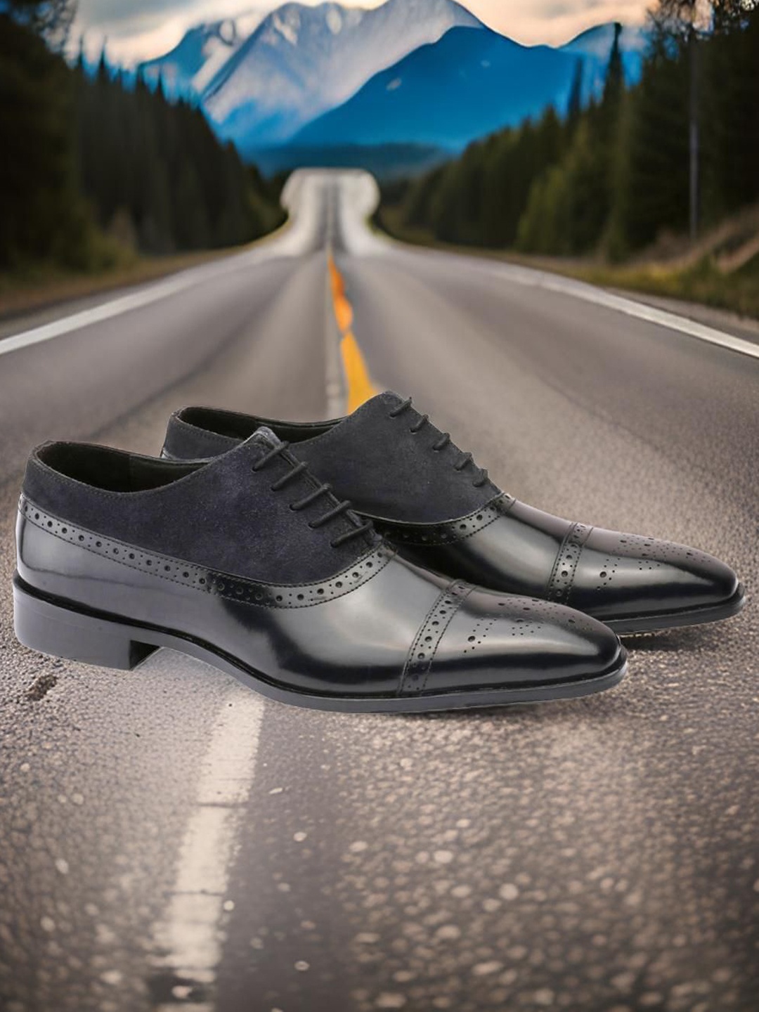

Harrykson London Men Leather Formal Brogues, Black