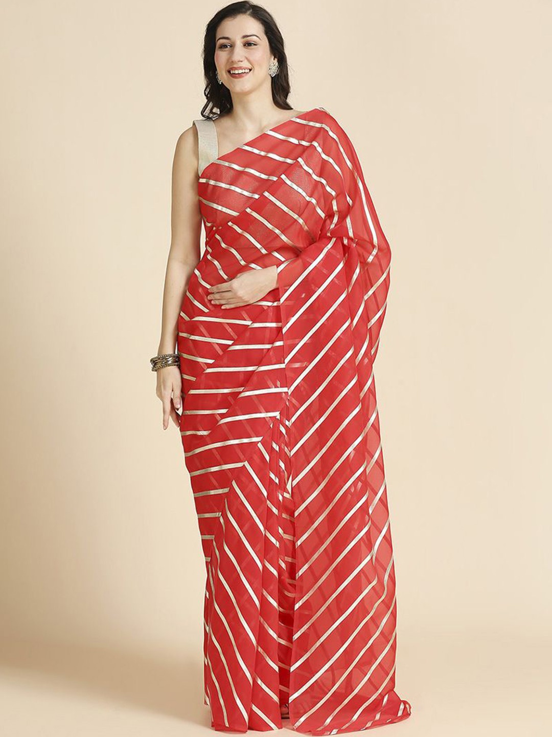 

ASISA Woven Design Zari Organza Saree, Red