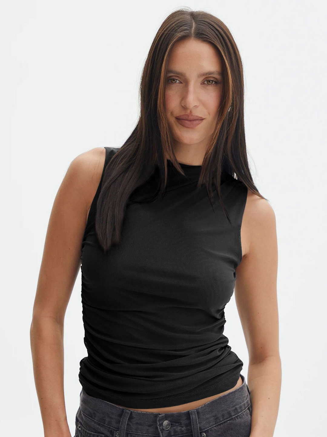 

HERE&NOW Styled Back Top, Black