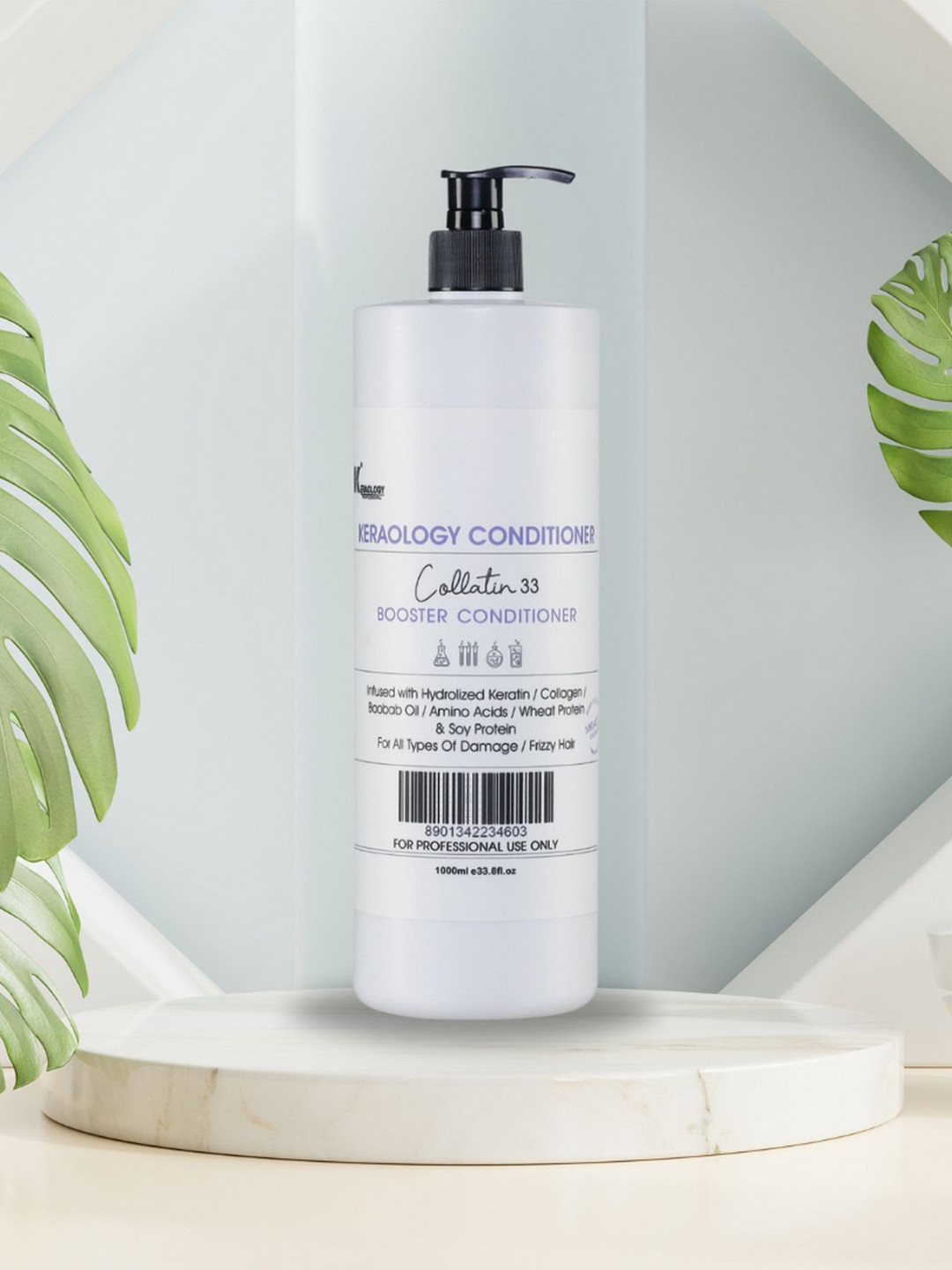 

Keraology Professional Collatin Booster Conditioner For Damaged & Frizzy Hairs - 1000ml, White