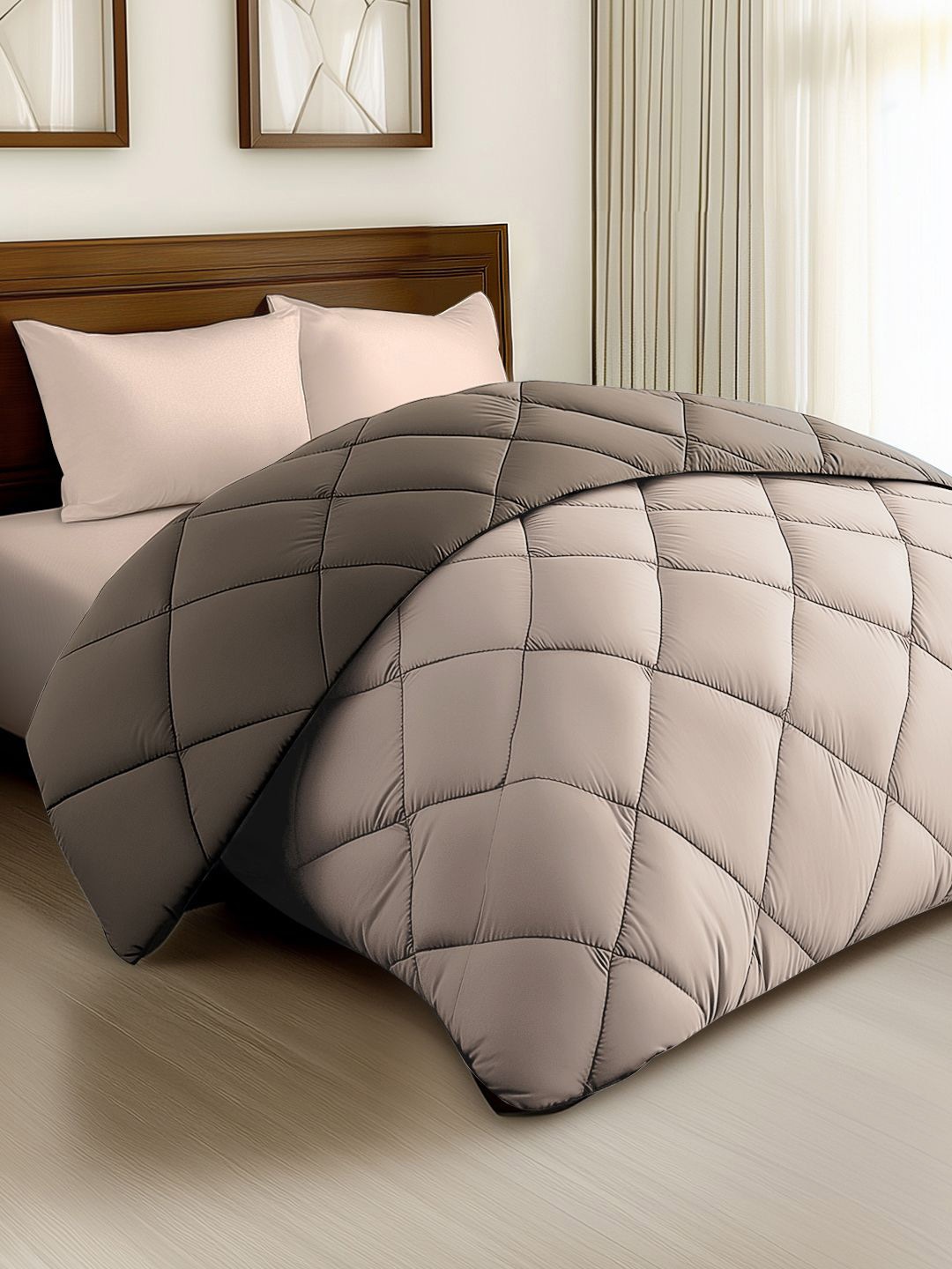 

Story@home Beige & Brown Solid Reversible 240 GSM Heavy Winter Double Bed Comforter