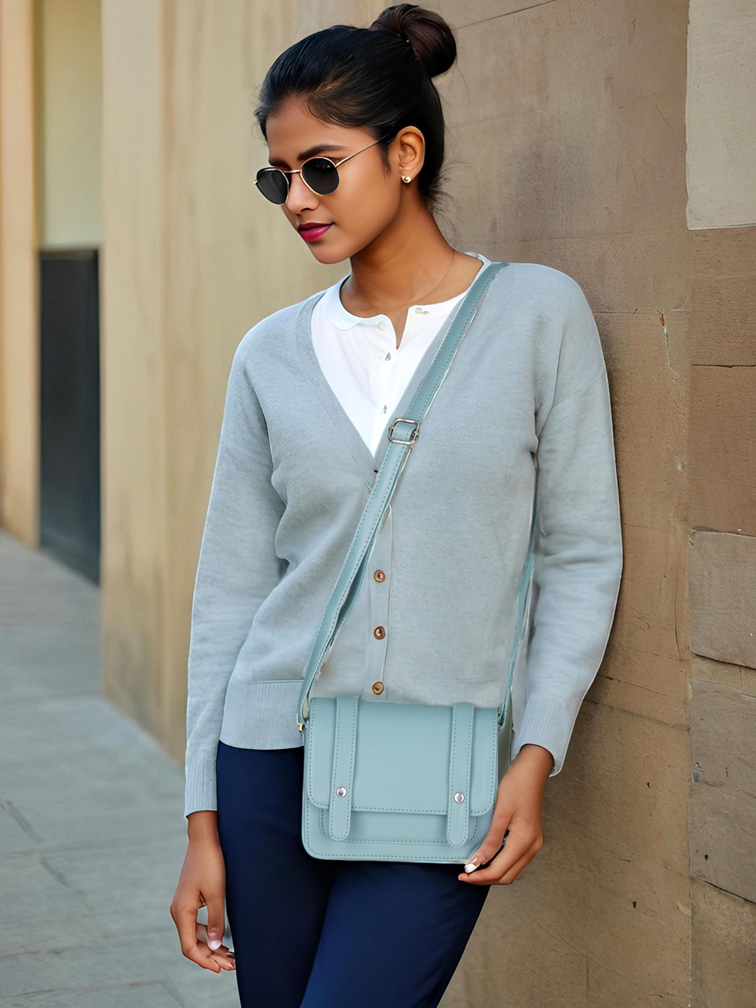 

Toteteca PU Structured Sling Bag, Green
