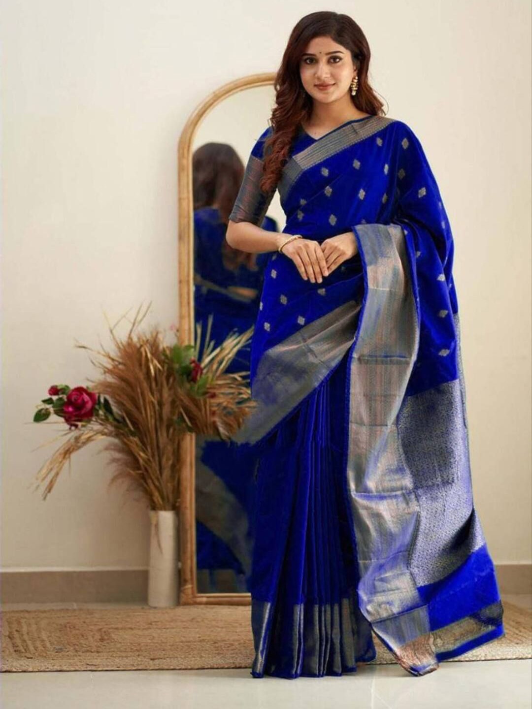 

Sitanjali Woven Design Zari Banarasi Saree, Blue