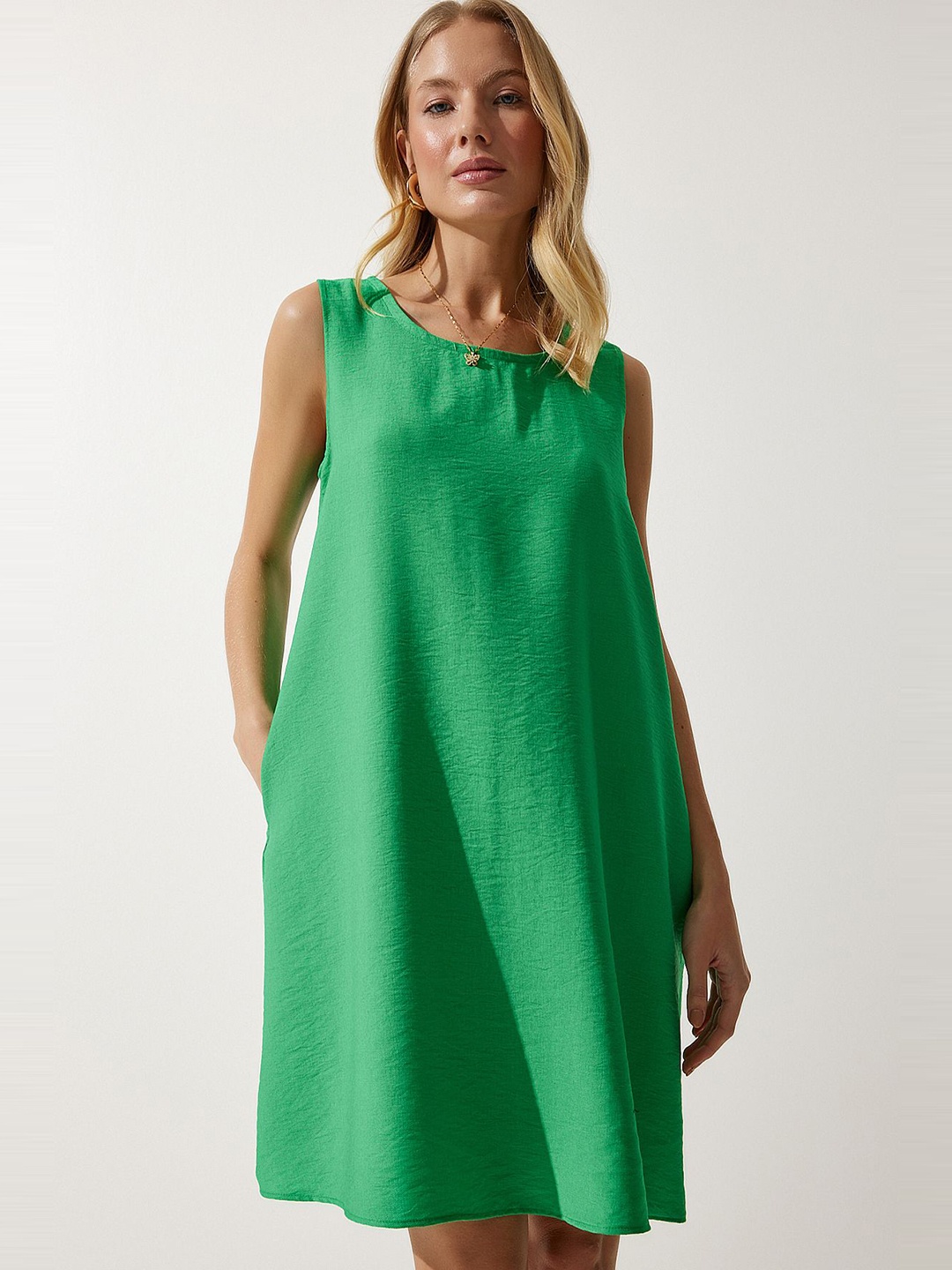 

Happiness istanbul A-Line Viscose Rayon Dress, Green