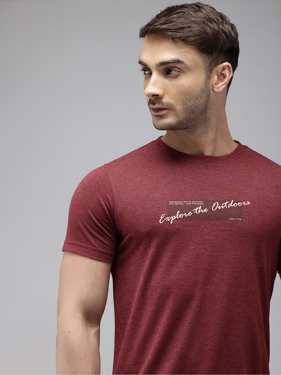

Wildcraft Typography Printed Sports T-shirt, Maroon
