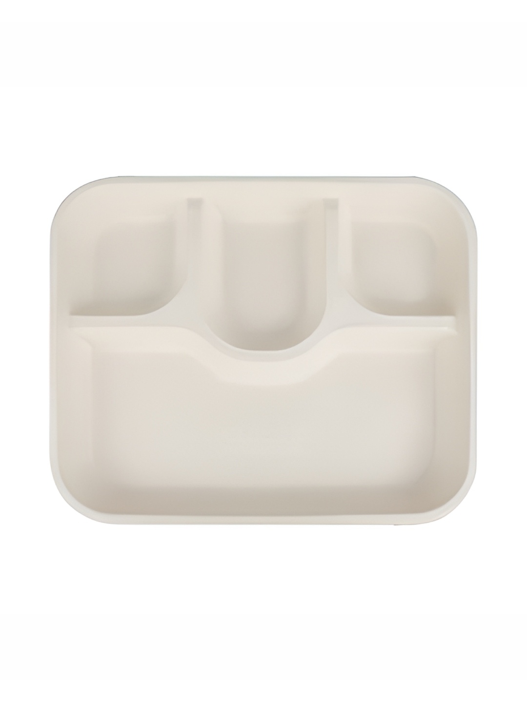 

e kysa 15Pcs White Disposable Bagasse Plates With 4 Compartments, Beige