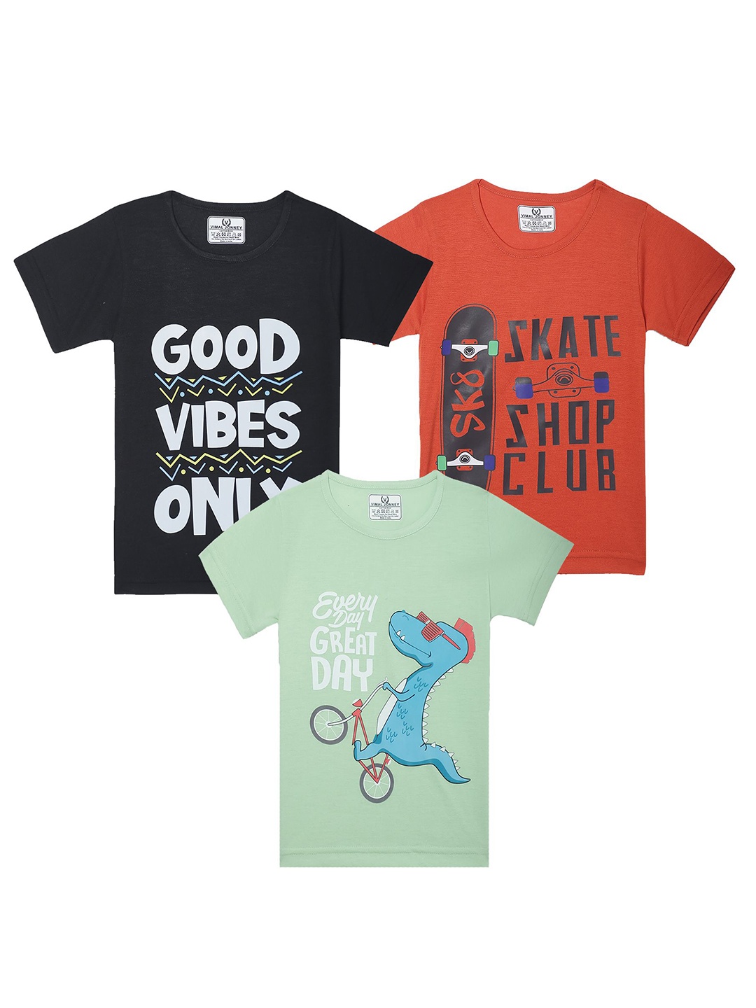 

VIMAL JONNEY Kids 3 Printed T-shirt, Multi