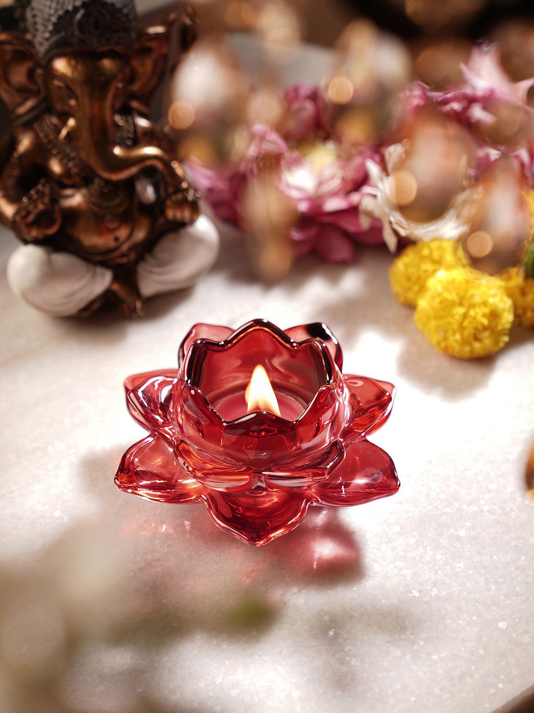 

Pure Home and Living Red 2 Pieces Candle Holder