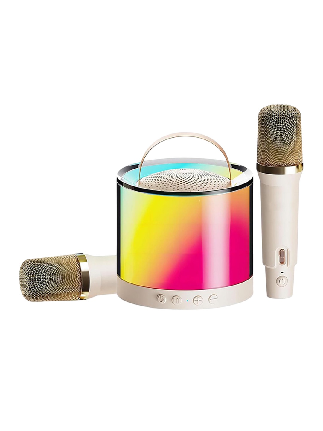 

WEMBLEY Karaoke Machine Wireless Dual Microphones Mini Portable Musical Toys, White