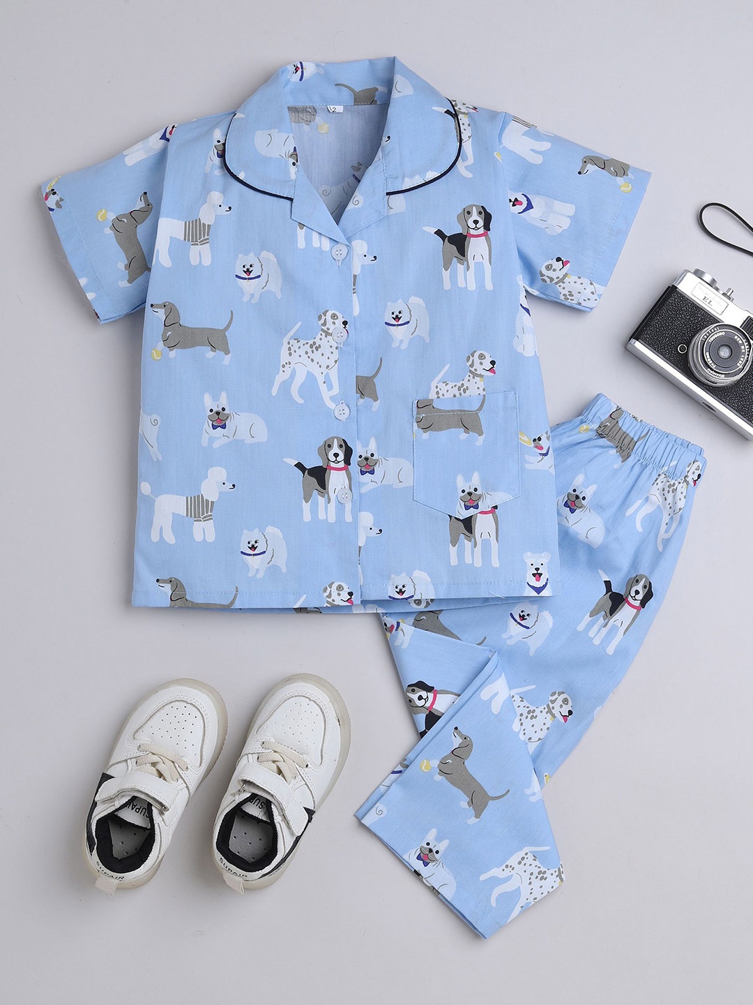 

The Magic Wand Boys Printed Night suit, Blue