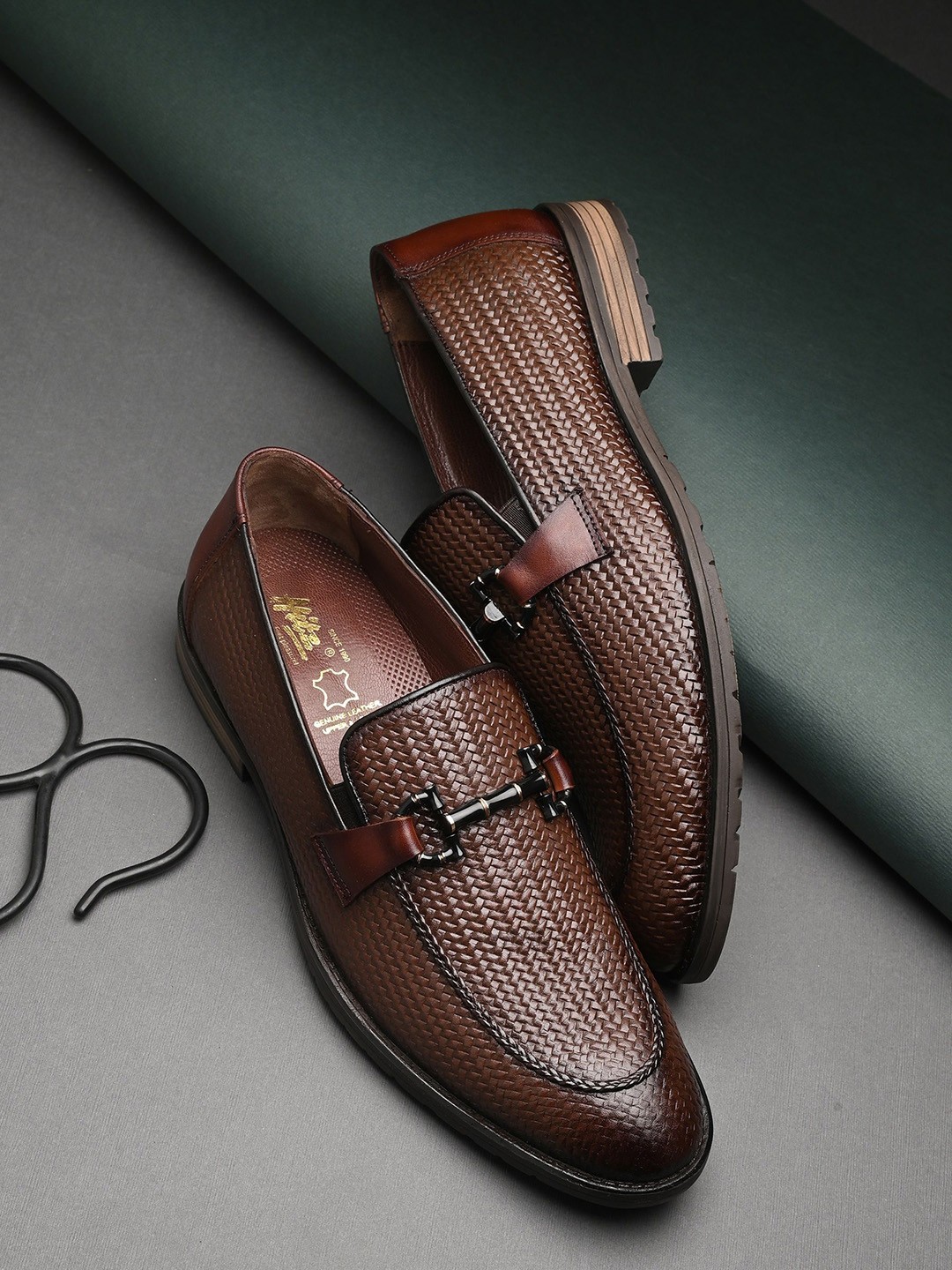 

Hitz Men Leather Formal Slip-On Shoes, Brown