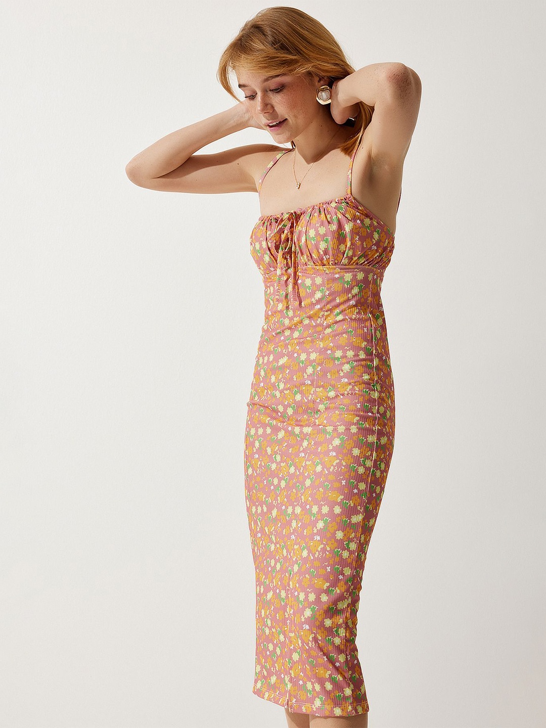 

Happiness istanbul Floral Print Maxi Midi Dress, Na