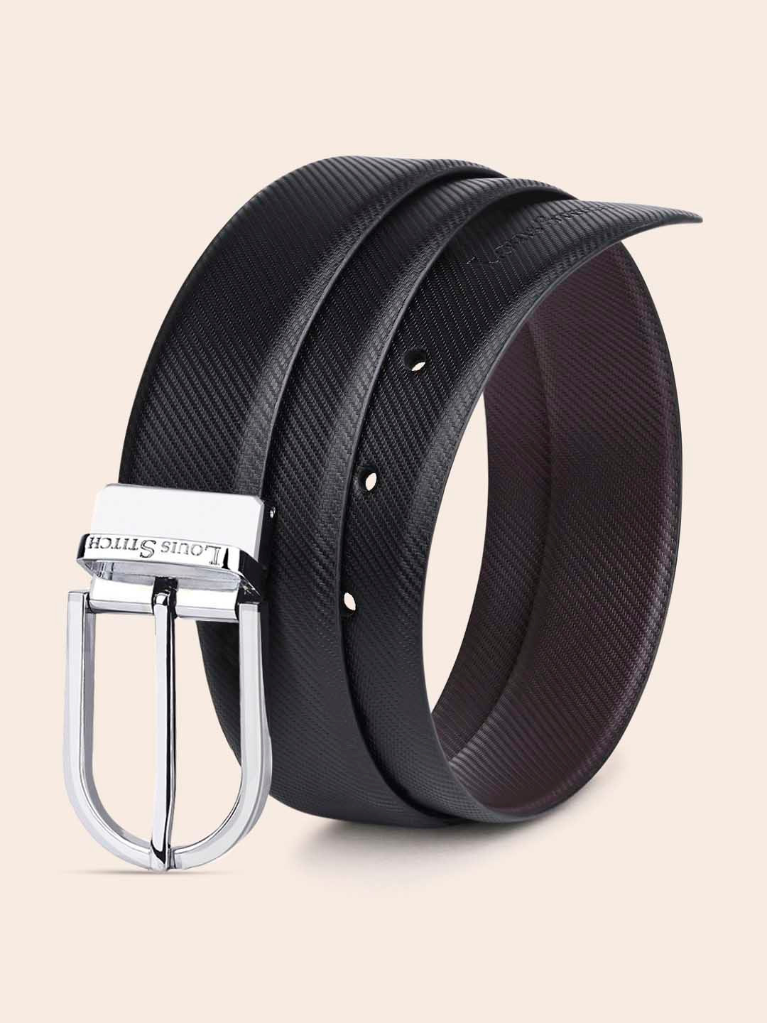 

LOUIS STITCH Men Brown Textured Leather Formal Belt